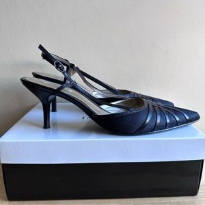 Alfani Black Slingback Pointed-Toe Kitten Heels